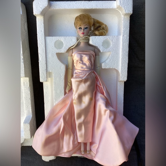 enchanted evening barbie dress Barbie x Unique Vintage Pink Satin Strapless Enchanted Evening Gown main image 0